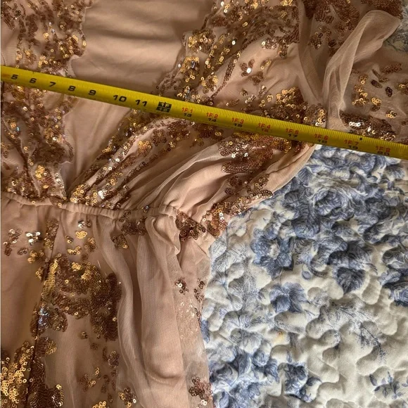 L'ATISTE light pink / peach Sequin romper - Picture 5 of 5